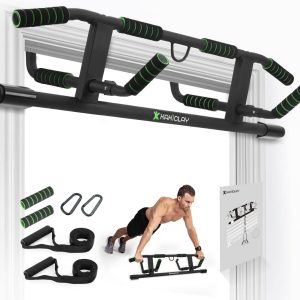 2024 Upgrade Multi-Grip Pull Up Bar with Smart Larger Hooks Technology - USA Original Patent, Designed, Shipped, Warranty