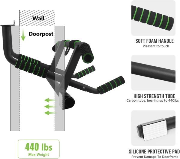 2024 Upgrade Multi-Grip Pull Up Bar with Smart Larger Hooks Technology - USA Original Patent, Designed, Shipped, Warranty - Image 3