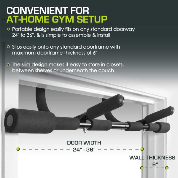 ProsourceFit Foldable Pull Up Bar/Doorway Trainer for Multi Use Fitness & Home Gym Exercise - Image 2